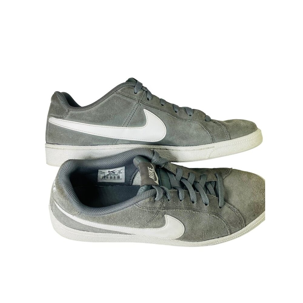Nike Gray Suede Sneakers Court Royal White Swoosh Men's Size 10 Lace up Trainers - Picture 4 of 11